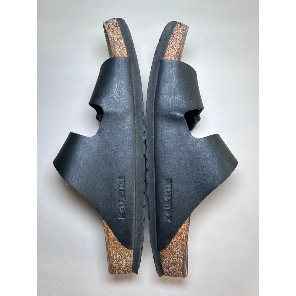 Birkenstock Arizona Birko-Flor Black Two Strap Sandals Womens 9 EU 40 Mens 7
